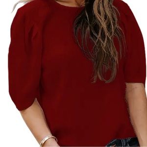 NEW-Short Sleeve Burgundy Top Size XXL